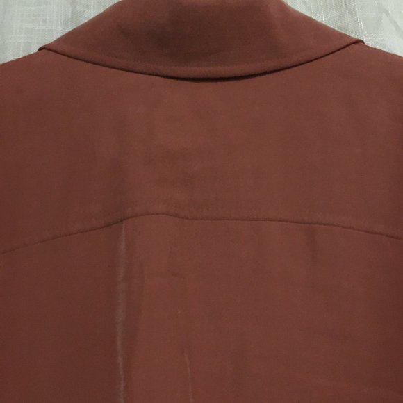 Rust Wash Cropped Retro Rayon Bomber Blazer - Picture 13 of 14